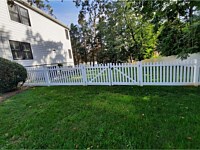 <b>White Vinyl Picket Fence and Double Walk Gate</b>